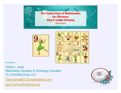 Twelve Days of Mathematics for Christmas-Day 9-Secondary