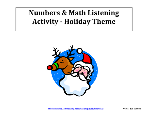 Christmas Theme Numbers and Math Listening Activity