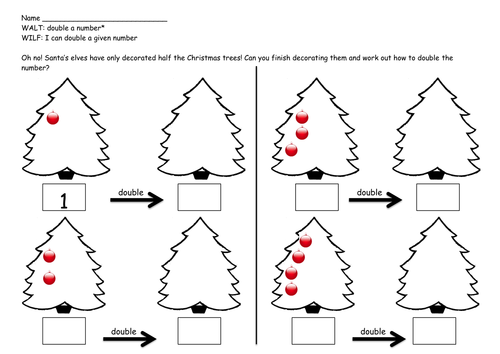 Christmas Tree Doubling Activity