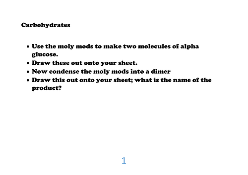 AQA Biological Molecules Revision Circus (for new  2015 Spec)