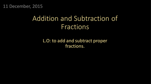 Adding and Subtracting Fractions (including functional questions)