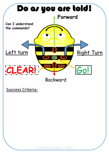 bee bot instruction cards by ruthbentham teaching resources tes