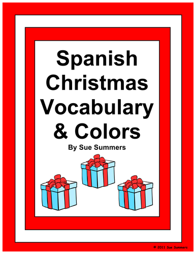 Spanish Christmas Colors Worksheet & Vocabulary List - NAVIDAD