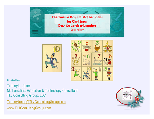 Twelve Days of Mathematics for Christmas-Day 10-Secondary