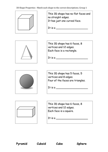Maths 3D Shapes  Key Stage 1 or Key Stage 2 revision.  Bundle of fully supported activities.
