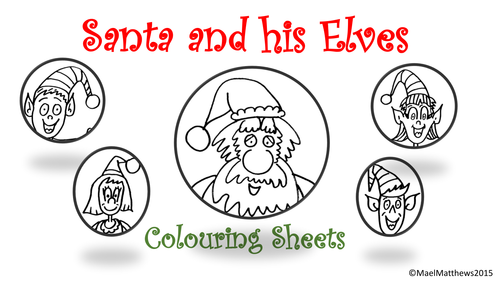 Santa Claus (Father Christmas) and his Elves - Colouring sheets ...