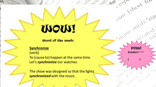 WORD OF THE WEEK COMPLETE SCHEME (and punctuation of the week). Whole School Literacy
