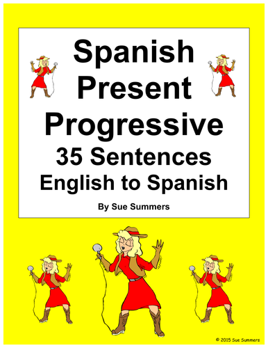 Spanish Present Progressive 35 English to Spanish Translations ...