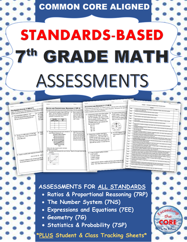 7th Grade Math Standards Based Assessments * All Standards * {Common Core}