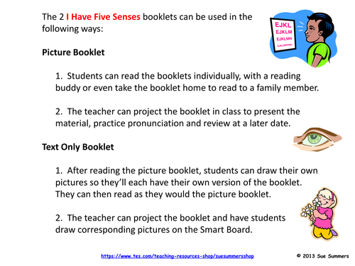 Five Senses Booklet - English