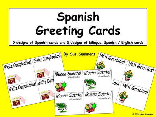 Spanish Greeting Cards / Spanish and English Bilingual Greeting Cards