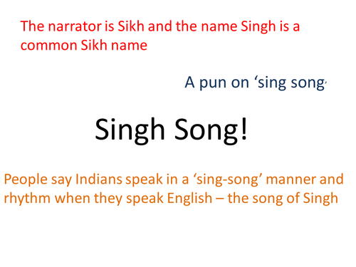 AQA Literature Poetry (Relationships) - 'Singh Song' by Daljit Nagra