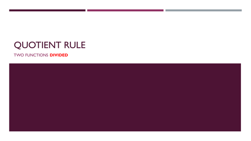 Quotient rule | Teaching Resources