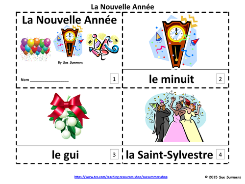 French New Year 2 Emergent Reader Booklets and Presentation 
