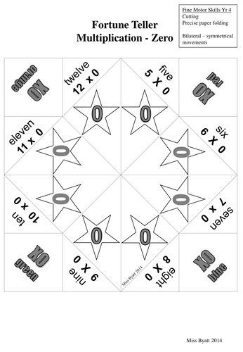 Multiplication Fortune teller /  Chatter Box Toy