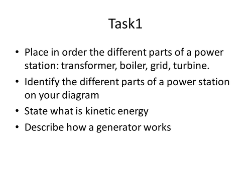P1 - Generating Electricity and Power Stations