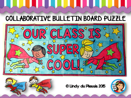 Collaborative Class Bulletin Board (Superhero Theme) 