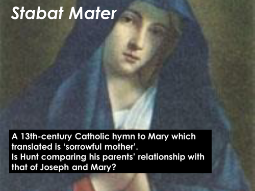 CIE IGCSE Literature poetry - 'Stabat Mater' by Sam Hunt.