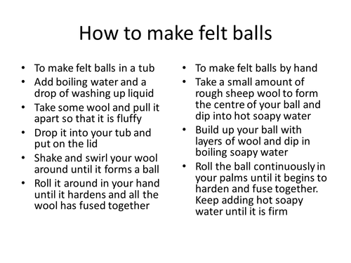 How to make felt balls