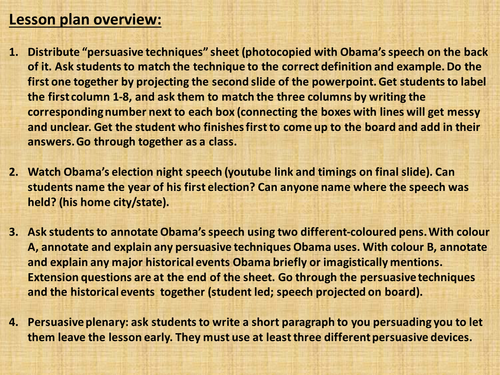 Barack Obama & Persuasive Writing