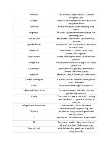 Mitosis Meiosis Loop Game