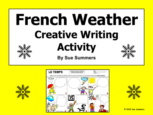 French Weather Creative Writing Activity - 6 Speech Bubbles