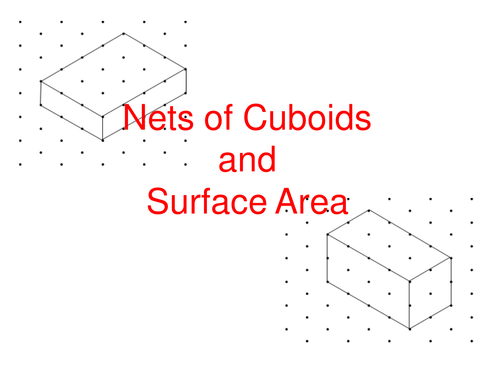 Nets of cuboids and surface area (lesson and worksheet)