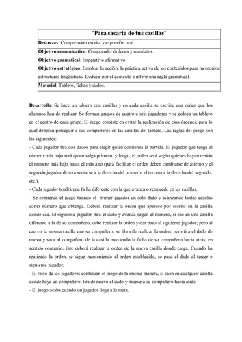 Juego para practicar el imperativo