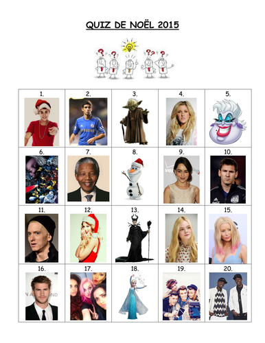 Christmas Picture Quiz 2015
