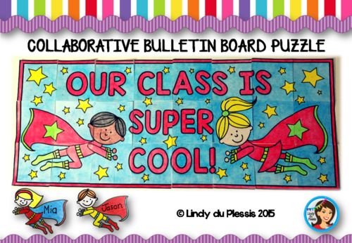 Collaborative Class Bulletin Board (Superhero Theme) 