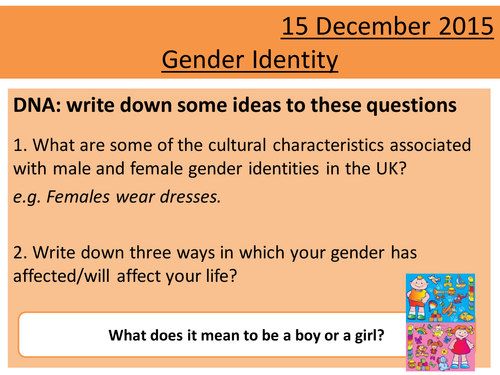 Sociology H580 / H180 Lesson 16 Gender and Identity