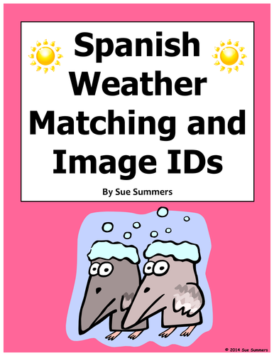 Spanish Weather Matching Worksheet or Quiz with Vocabulary Reference