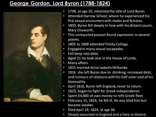 	AQA Literature Poetry (Relationships) - 'When We Two Parted ' by Lord Byron