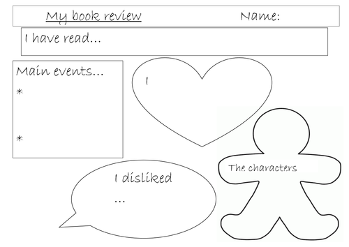 book review template sheet
