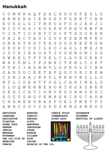 Hanukkah Word Search