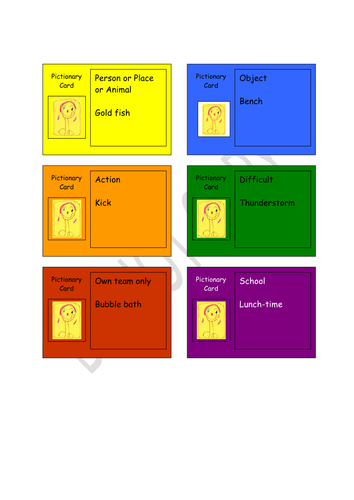 Pictionary Language game, EAL, family therapy, speech therapy, coooperation, wet play, staff fun!