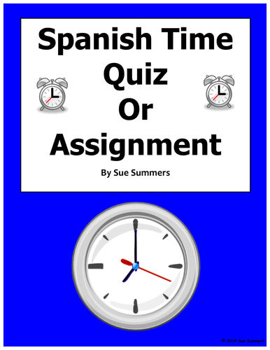 Spanish Time Quiz or Worksheet