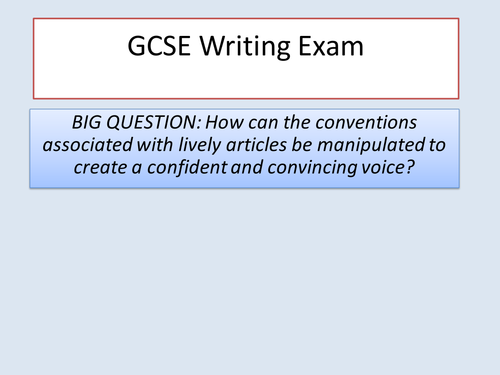 GCSE Lively Article Writing