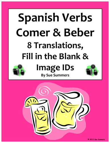 Spanish Verb Conjugations Verbs Comer and Beber