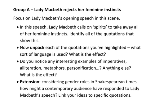 Lady Macbeth - Act 1 Scene 5