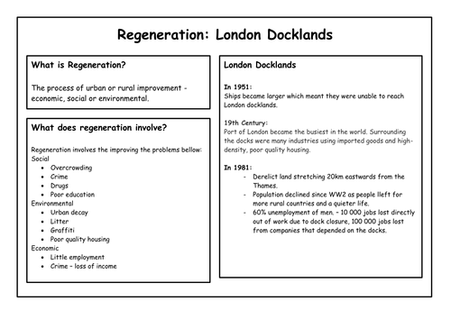 london docklands case study geography a level