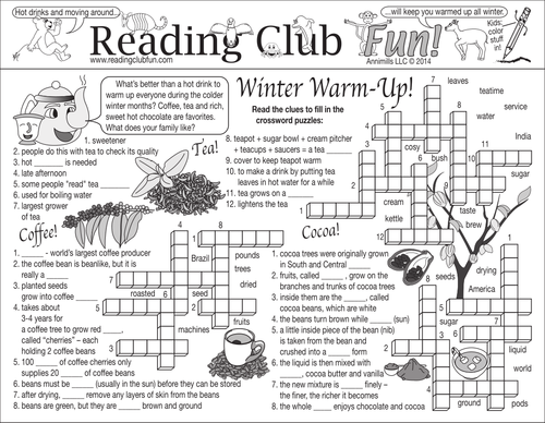 Winter Beverages and Activities (Indoor & Outdoor) Two-Page Activity Set