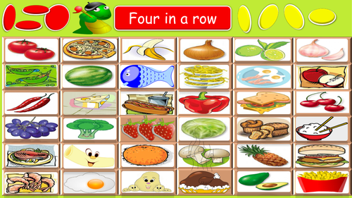 Connect 4 game on food vocabulary in French