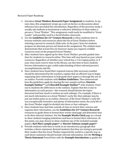 Great Thinkers Research Paper