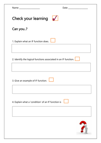 Check Your Learning - Excel IF Function (Functional Skills ICT)