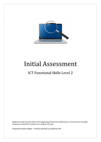 Initial Assessment for ICT (ICT FS or GCSE ICT)