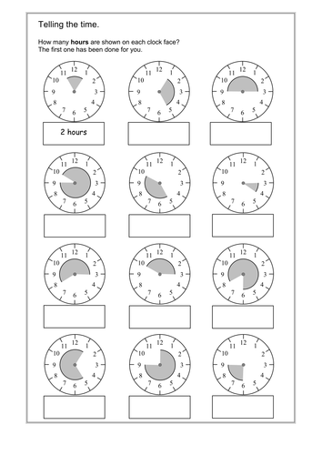 Math Grade 2 - Time.  Bundle of worksheets for telling the time and drawing hands on a clock face.