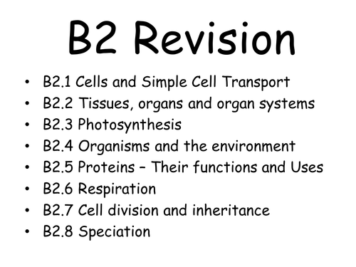 AQA B2 part 1 revision power point and resources