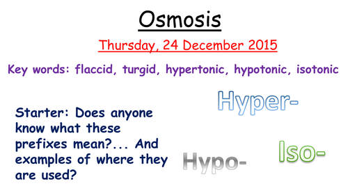 Osmosis- New AQA GCSE Spec