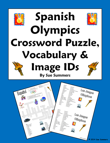 Spanish Olympics Crossword Puzzle Worksheet and Vocabulary